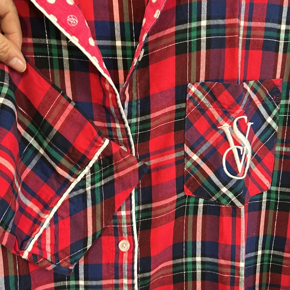 Victoria’s Secret Pajamas flannel sleep shirt Small
